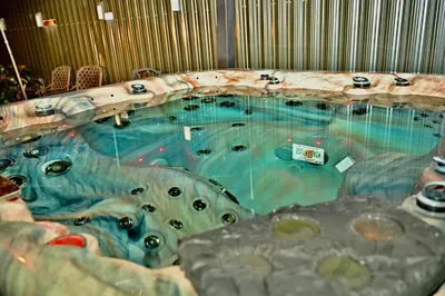 a large pool of water in a room at Luxury home 5 minutes from stadium in Miami