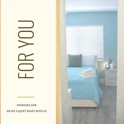 a poster of a bedroom with a bed at B03 Location! Studio close 2 Beach & Design District in Miami