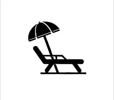 a silhouette of a chair and an umbrella at B03 Location! Studio close 2 Beach & Design District in Miami