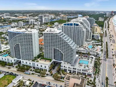 an aerial view of a city with tall buildings at FLL W Residence Penthouse, AMAZING birds eye views! in Fort Lauderdale