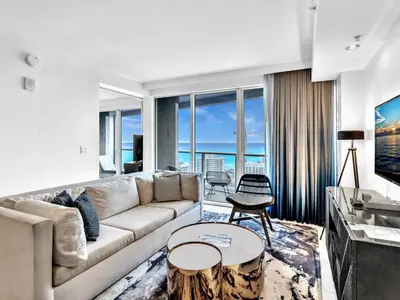 a living room with a couch and tables at FLL W Residence Penthouse, AMAZING birds eye views! in Fort Lauderdale