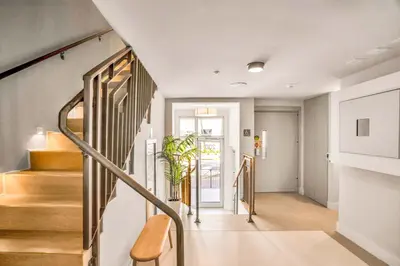 a staircase in a house with a plant at Vonder Miami Beach - Unit 6 in Miami Beach