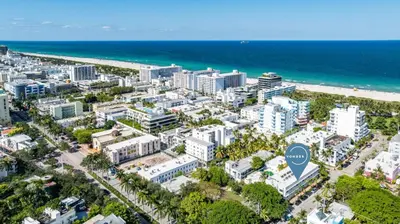 an aerial view of a city and the ocean at Vonder Miami Beach - Unit 12 in Miami Beach