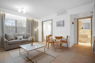 a living room with a couch and a table at Vonder Miami Beach - Unit 14 in Miami Beach