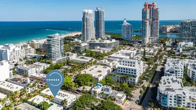 an aerial view of a city with a sign that reads vanguard at Vonder Miami Beach - Unit 16 in Miami Beach
