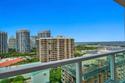 a view of the city from the balcony of a building at 2bedroom City Ocean Treasure in Miami