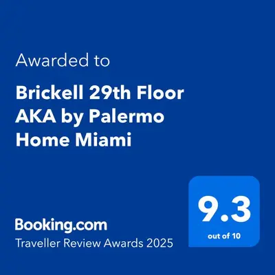 a screenshot of a phone with the text awarded to bricked floor ak at Brickell High Floor AKA Free Parking by Palermo Home Miami in Miami