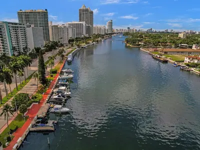 a river in a city with boats in the water at High Floor Adorable 2 Bedroom Condo Resort 1606 in Miami Beach