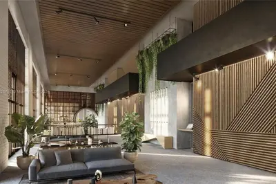 a living room with a couch and some plants at 2 bedroom Condo at Gale Downtown Pool Gym SPA in Miami