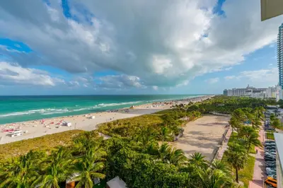 a view of the beach and the ocean at Oceanfront 3B Private Residence at South Beach - 828 in Miami Beach