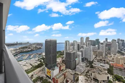 a view of the city from the balcony of a building at PH 49 Floor Luxury Studio w Free Parking in Miami