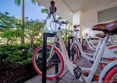 a group of bikes parked next to each other at BeachWalk Studio Apartment 2 beds, amazing views in Hallandale Beach