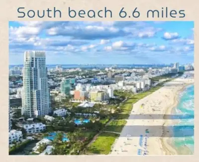 a picture of a beach with the words south beach miles at Artful Luxury in Miami Most Iconic Spot in Miami