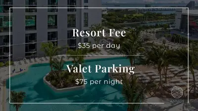 a rendering of a resort fee per day valet parking per at Trendy Escape with Pool Gym 24th-Floor Views in Miami