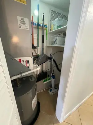 a room with a sink and a room with cleaning supplies at Penthouse 2BED2BATH with ocean view & Parking - LaPlaya in Hollywood