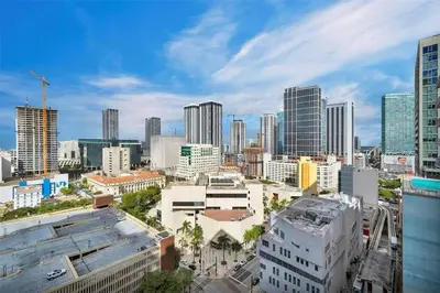 a view of a city with tall buildings at Charming 2 BR Downtown Miami 2106 Free Parking in Miami