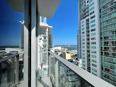 a view from the balcony of a building at 227-2212AM DOWNTOWN MIAMI STUDIO in Miami