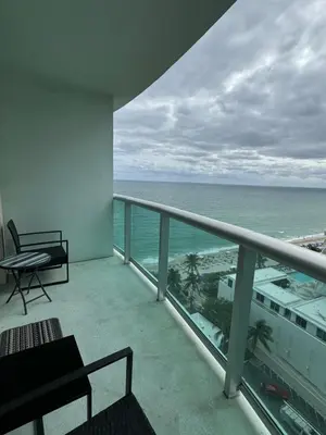 a balcony with a view of the ocean at Spectacular ocean view 1 bedroom in Hollywood in Hollywood