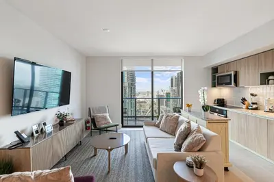 a living room with a couch and a table at Grand Vista 4501 in Miami