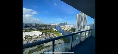 a view of a river from a balcony at 2 Bed 2 Bath Full Equiped Beachwalk Pool Gym 22 in Hallandale Beach