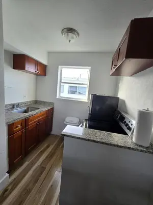 a kitchen with a sink and a counter top at Cozy Place Near Design District - 4 in Miami