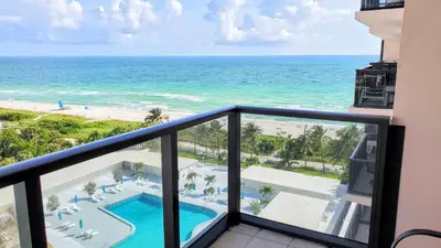 a balcony with a view of the ocean at Alexander 1010 in Miami Beach
