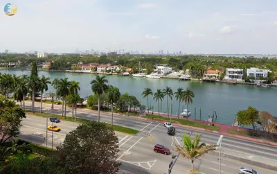 a view of a river with a city and a street at Alexander 1119 in Miami Beach