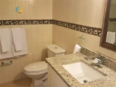 a bathroom with a white toilet and a sink at Alexander 510 in Miami Beach