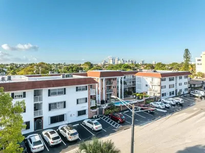 an aerial view of a parking lot in a city at Serenity Homes in Fort Lauderdale