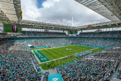 an aerial view of a football game at a stadium at Havana Casino in Miami