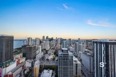 an aerial view of a city with tall buildings at Studio in DTW Miami - City Views & Gym in Miami