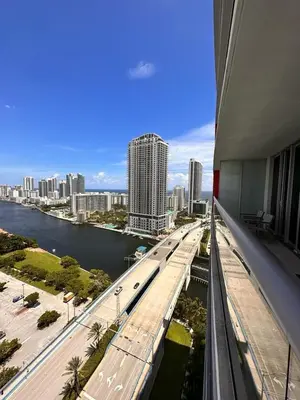 a view of a city with a river and buildings at Your Paradise in Miami Beach Gym and Pool 2b 2b 1507 in Hallandale Beach