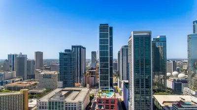 a view of a city with tall buildings at Magnificent 3 Bedrooms in Downtown Miami with incredible views in Miami