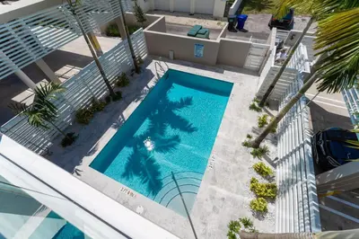 an overhead view of a swimming pool on a building at Lux 2BR City-View Retreat in Hollywood, 2nd Floor in Hollywood