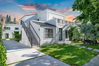 a rendering of a white house at Private Suite At Villa Verde Miami in Miami