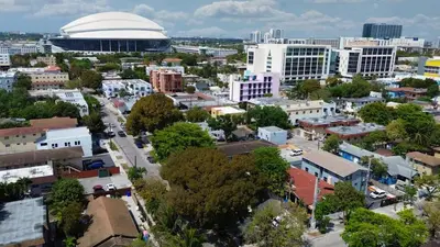 an aerial view of a city with buildings at Little Havana Paradise in Miami