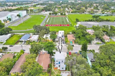 an aerial view of a park with a football field at Celeste House Enjoy Caribbean 2BR APT in Miami