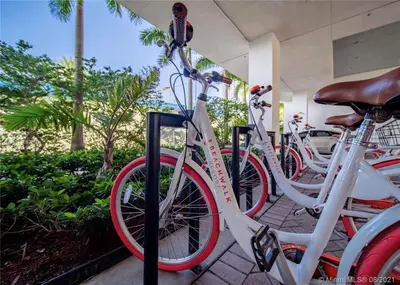 a group of bikes parked next to each other at Studio with Service Beach and Pool Hallandale Beach in Hallandale Beach