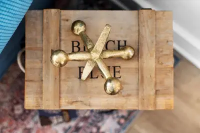 a wooden box with a clock with the word bake at 4BR Escape Near Beach & Downtown in Fort Lauderdale