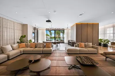 a large living room with couches and a table at 2-BD Downtown Miami Condo with City Views in Miami