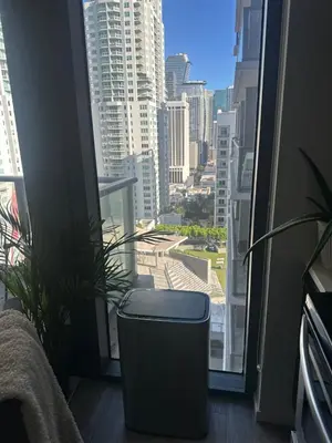 a room with a view of a city from a window at Luxe Ventures Miami in Miami