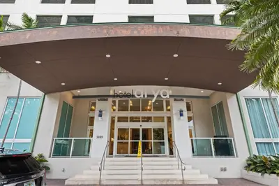 a building with the entrance to a hotel cubo at Private Residences at Hotel Arya by SoFLA Vacations in Miami