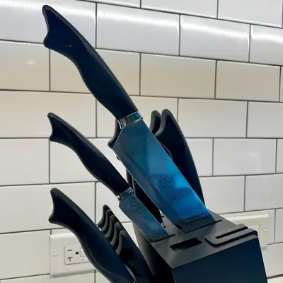 a knife holder with a pair of shoes on it at The Art Studio Downtown in Miami