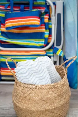 a basket full of towels in front of a pile of towels at Havana Oh Na Na Unit C in Miami