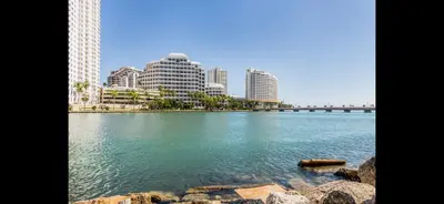 a view of a river with buildings in the background at Miami brickell condo ocean view in Miami