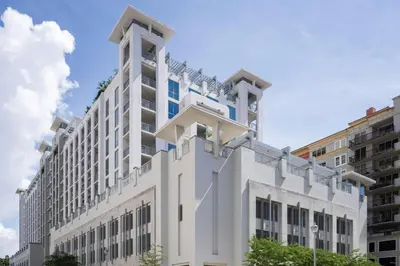 a white building with balconies on top of it at Blueground Brickell pool wd near city center MIA-127 in Miami