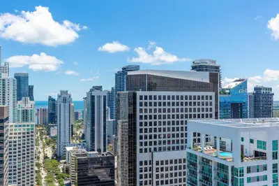 an aerial view of a city with tall buildings at MVR - Luxury Stay with Spa & Views in Miami