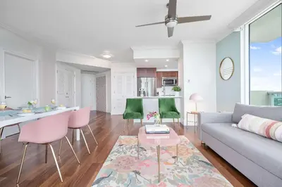 a living room with a couch and a table at MVR - Views You-ll Brag About for Years in Miami