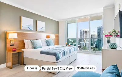 a bedroom with a bed and a large window at MVR - The Best of Work Relaxation in One in Miami
