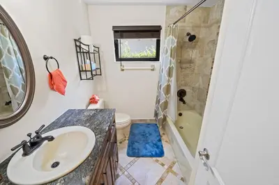 a bathroom with a sink and a shower at Large Private Room, Free Car Service, Walk to UM! in Miami